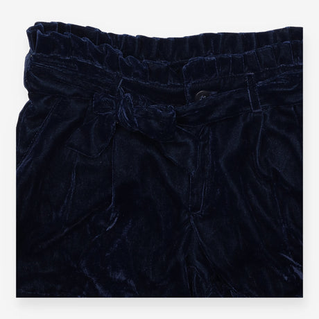 Navy velour shorts tie waist
