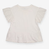 Peplum Top White Broderie Anglaise Flutter Sleeve