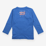 Tee blue skating reindeer Holly Jolly