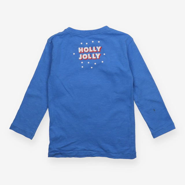 Tee blue skating reindeer Holly Jolly