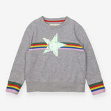 Grey sweater with sequin star