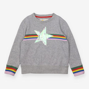Grey sweater with sequin star