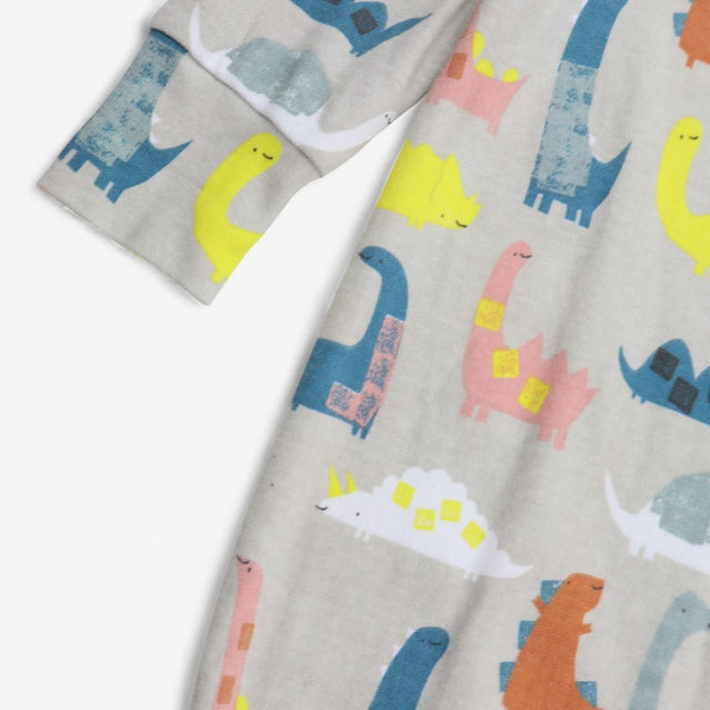 Zip sleepsuit stone dino print