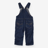Denim Dungarees - Navy Striped Lining