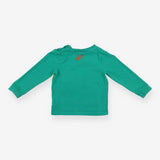 Long sleeve green t-shirt with grasshopper