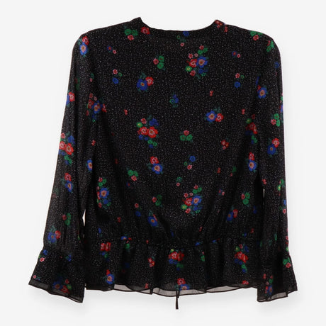 Boho Floral Blouse, Black
