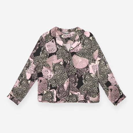 Oliver Bonas Pink Black Leopard Print Pyjama Set
