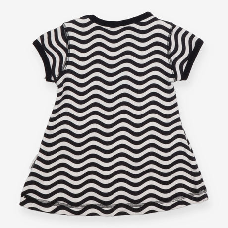 Jersey dress black and white waves
