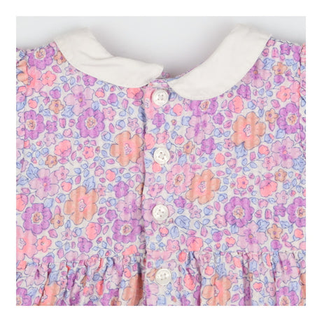 Dress and knickers pink floral smocked white colla