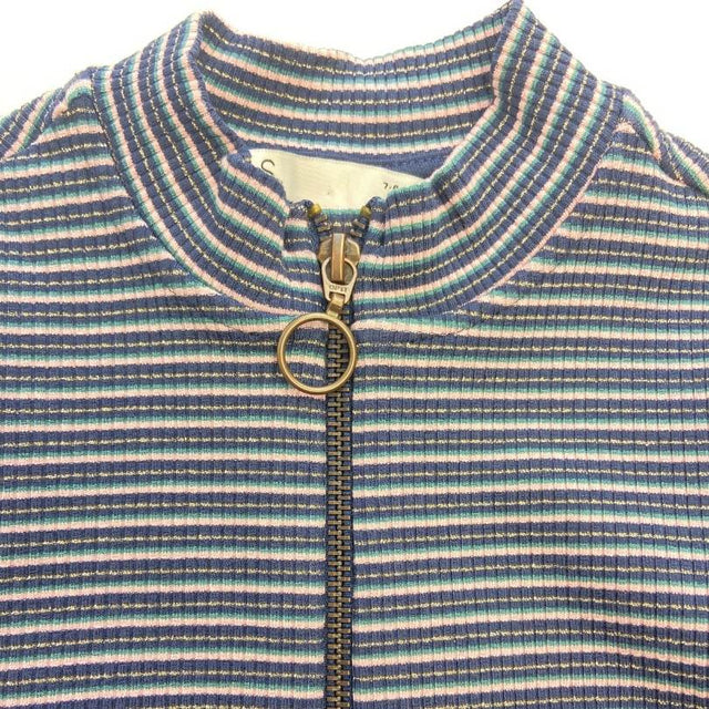 Sparkly Stripe Half Zip Dress