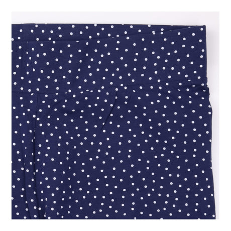 Leggings Navy Blue Polka Dot Cotton Jersey