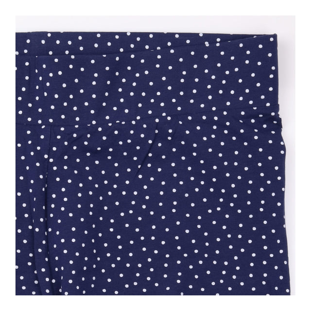 Leggings Navy Blue Polka Dot Cotton Jersey