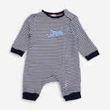 Sleepsuit Blue Stripe with Whales Zip Up