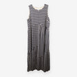 Dress Sleeveless Navy Cream Striped Midi Maternity