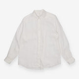 White Linen Shirt Long Sleeve Button Down