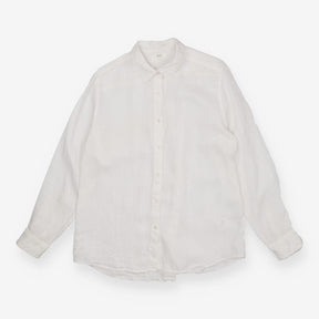 White Linen Shirt Long Sleeve Button Down
