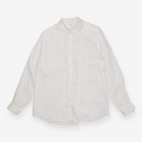 White Linen Shirt Long Sleeve Button Down