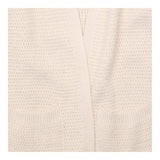 Cardigan Cream Open Front Pockets Cotton Knit