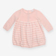 Dress Knit pink stripe skirt heart bodice LS