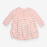 Dress Knit pink stripe skirt heart bodice LS