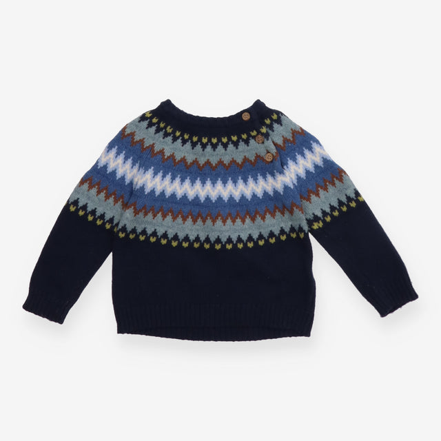 Sweater Knit Navy fairisle
