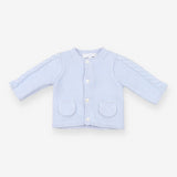 Baby Boy Blue Cashmere Mix Cardigan with Cable Kni
