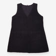 Cotton Corduroy V Neck Pinafore Mini Dress Black