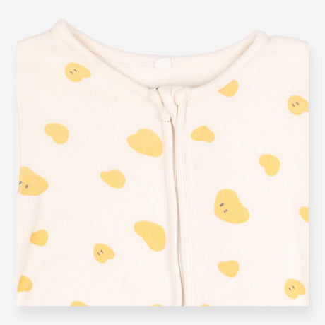 Sleepsuit White Yellow Hearts