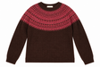 Jumper Dark Brown Pink Fair Isle