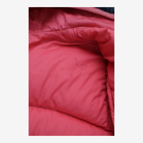 Navy Puffer Coat Pink Lined