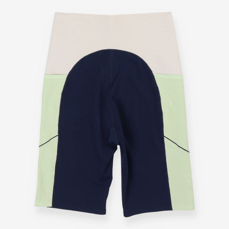 Power 9" Cycling Shorts - Navy and Green side stri