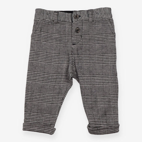 Trousers Pull On Black Patterened