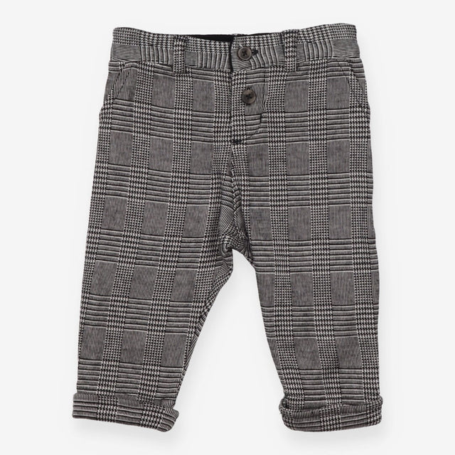 Trousers Pull On Black Patterened