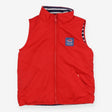 Reversible gilet red navy and white stripe