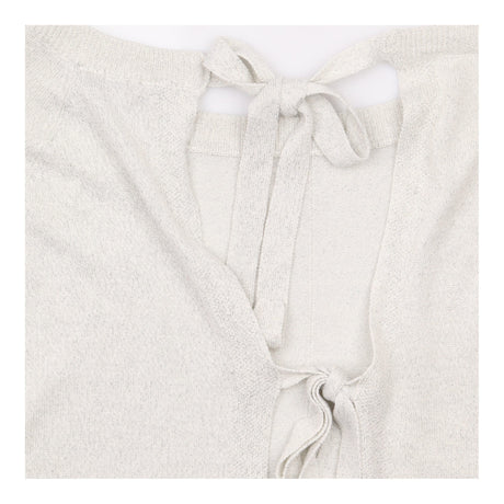 Silver Grey Metallic Knit Jumper With Ribbed Trims