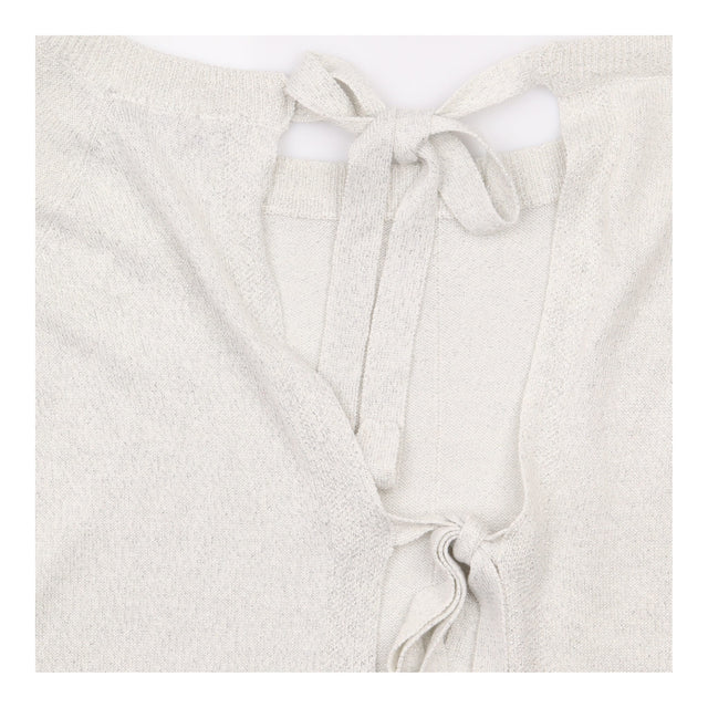 Silver Grey Metallic Knit Jumper With Ribbed Trims