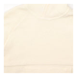 Cream Textured Knit Hoodie with Kangaroo Pocket