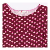 Jersey Dress Burgundy Pink Floral Print Knee Lengt