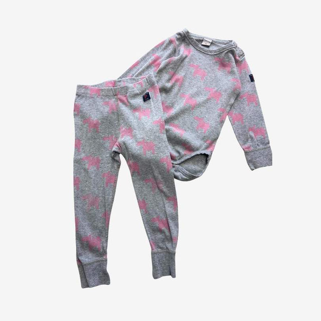 Grey Bodysuit and Leggingsa with Pink Camels