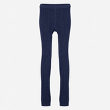 Navy cable knit footless tights