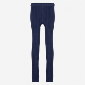 Navy cable knit footless tights
