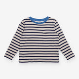 White and Blue Striped Long Sleeve