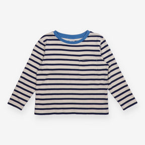 White and Blue Striped Long Sleeve