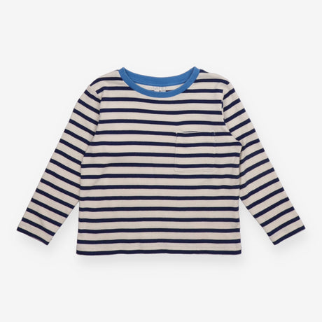 White and Blue Striped Long Sleeve