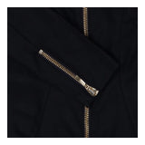 Mini Wool‑Mix Dress – Black with Gold Zip Details