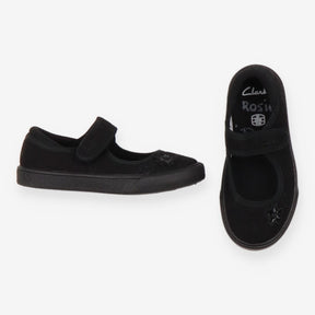 Plimsols black with flowers 
