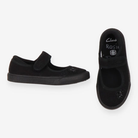 Plimsols black with flowers 