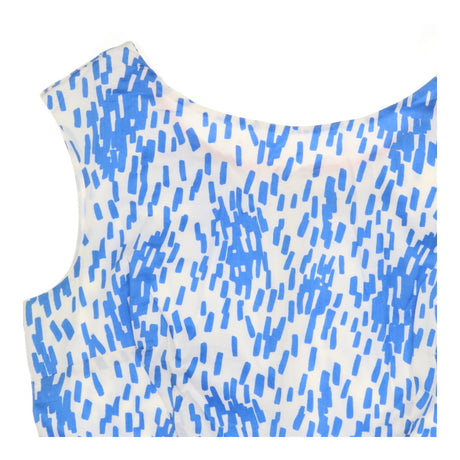 Cotton A line Dress - Blue and White Print