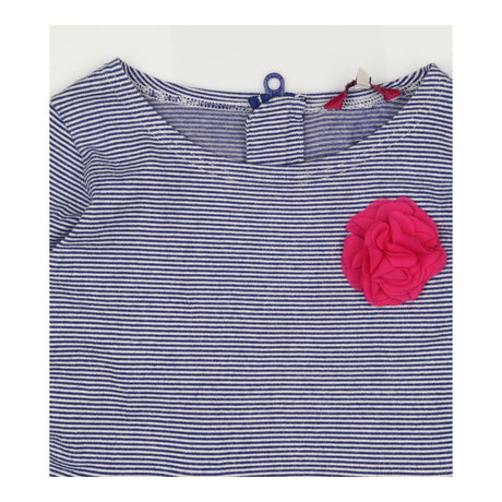 Dress Long Sleeve Navy Stripe Pink Flower