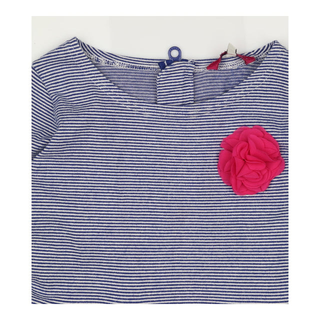 Dress Long Sleeve Navy Stripe Pink Flower